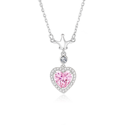 925 Sterling Silver Heart Necklace Queen